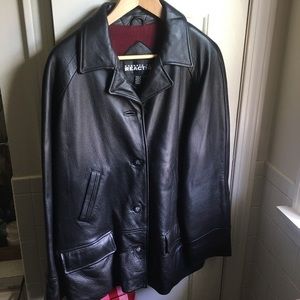 Ladies Leather Kenneth Cole Reaction Black Leather Coat